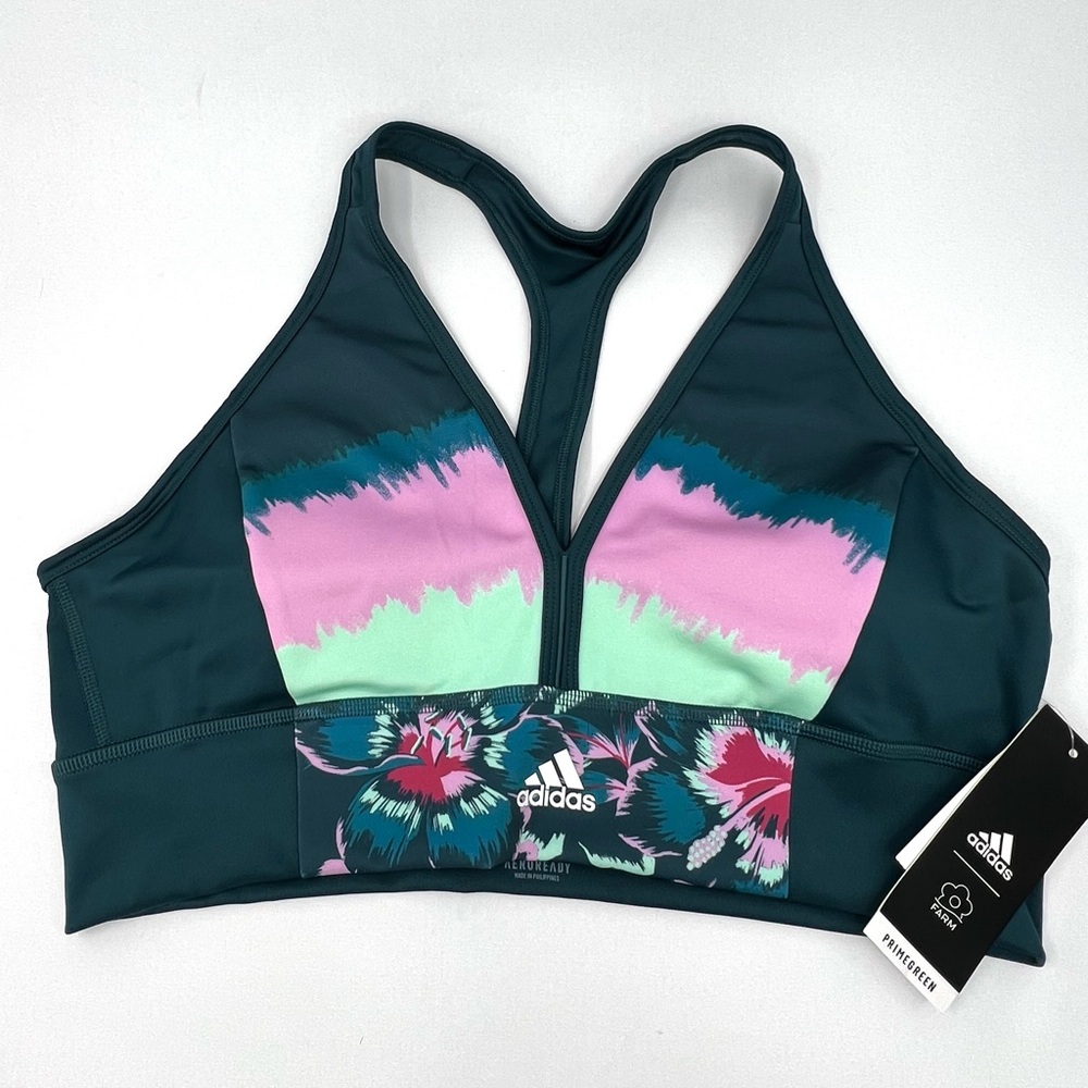 Adidas x Farm Rio Bra Top - Wild Teal/Clear Mint